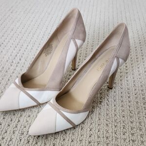 Elegant Beige and White Women's Heels